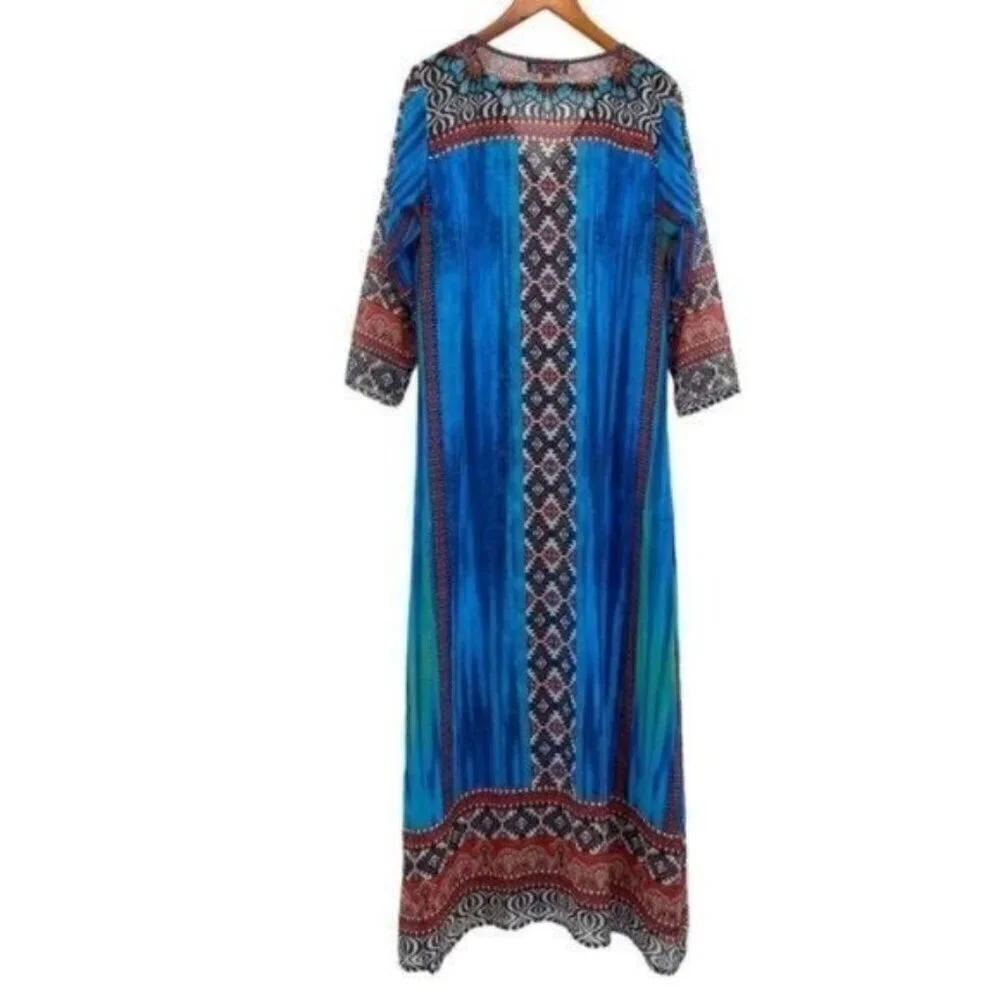 Venus Rhinestone Embellished Beach Maxi Coverup Duster